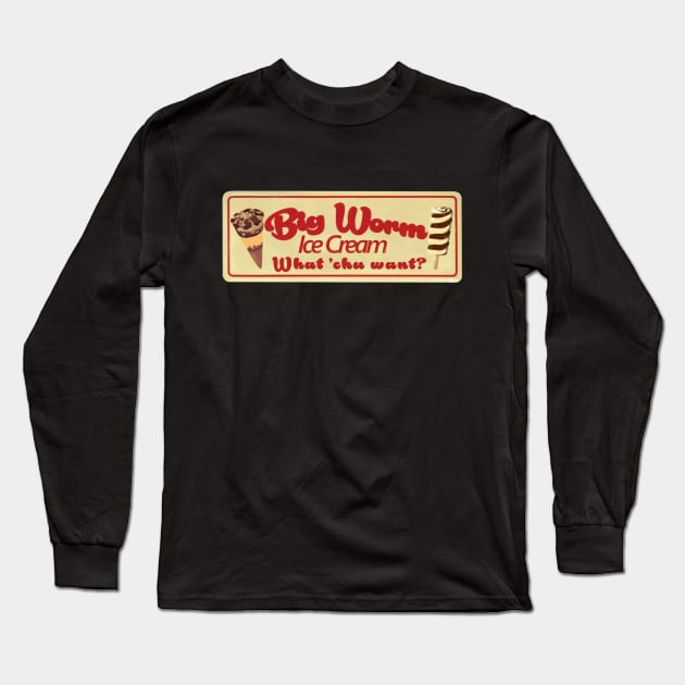 Big Worm Ice Cream Long Sleeve T-Shirt by VanItty